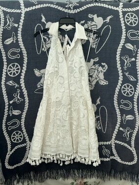 Alice + Olivia White Knit Halter Top